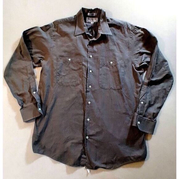 Burberry Other - VINTAGE BURBERRY COTTON MENS BUTTON UP LONGLEEVE PLAID SHIRT 16-35